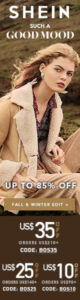 SUCH A GOOD MOOD at Shein.com! Right now get $35 off orders of $210 with Code BOS35. Offer ends 11/5!